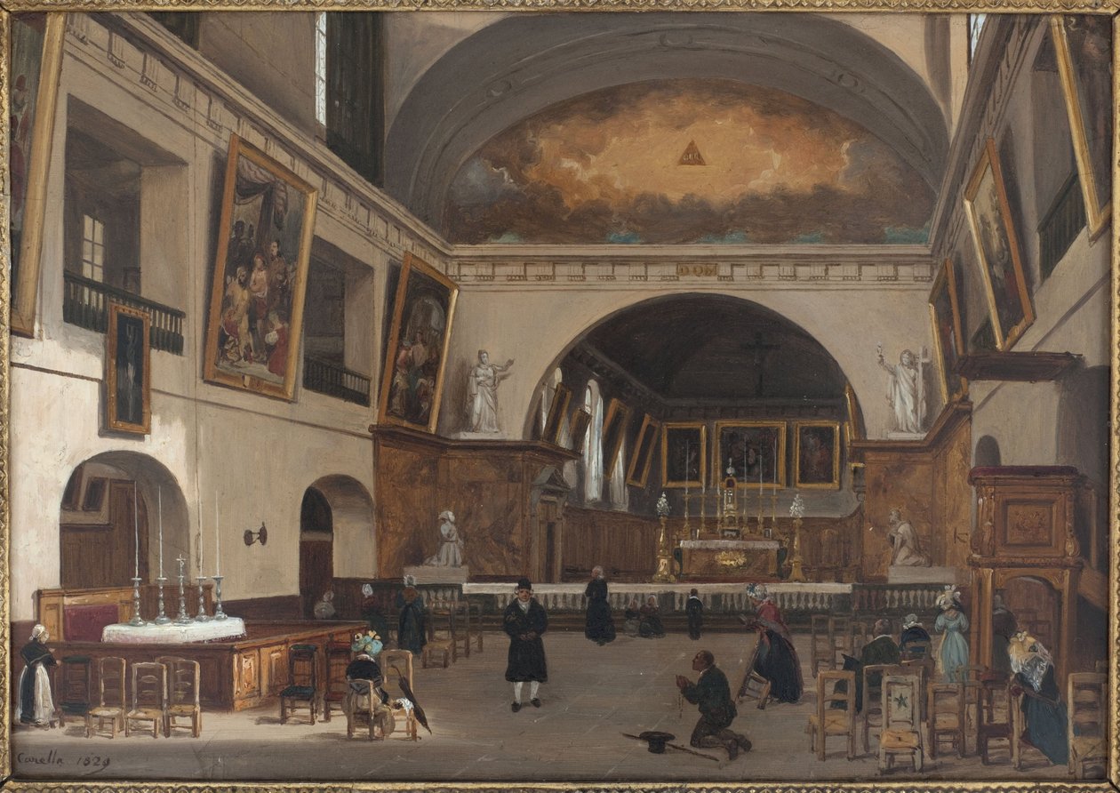 Wnętrze kościoła Saint-Jean-Saint-François autorstwa Giuseppe Canella