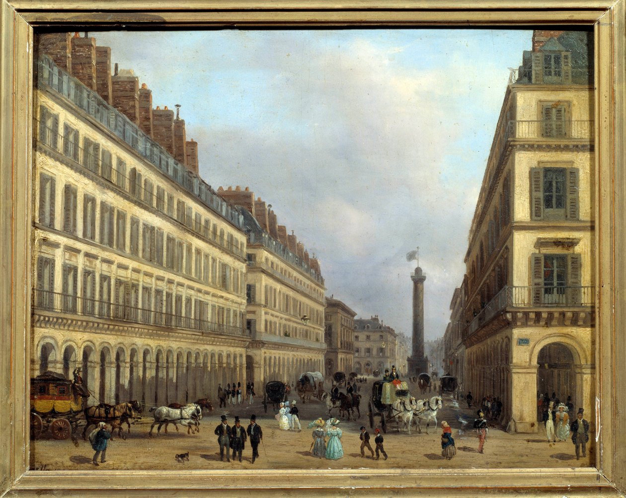 Rue Castiglione w Paryżu w 1829 r. Obraz Giuseppe Canella (1788-1847) autorstwa Giuseppe Canella