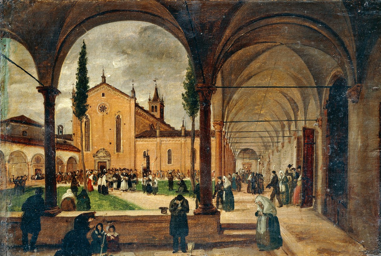 Klasztor św. Bernardyna, Giuseppe Canella (1788-1847), olej na płótnie, 29x42 cm. autorstwa Giuseppe Canella