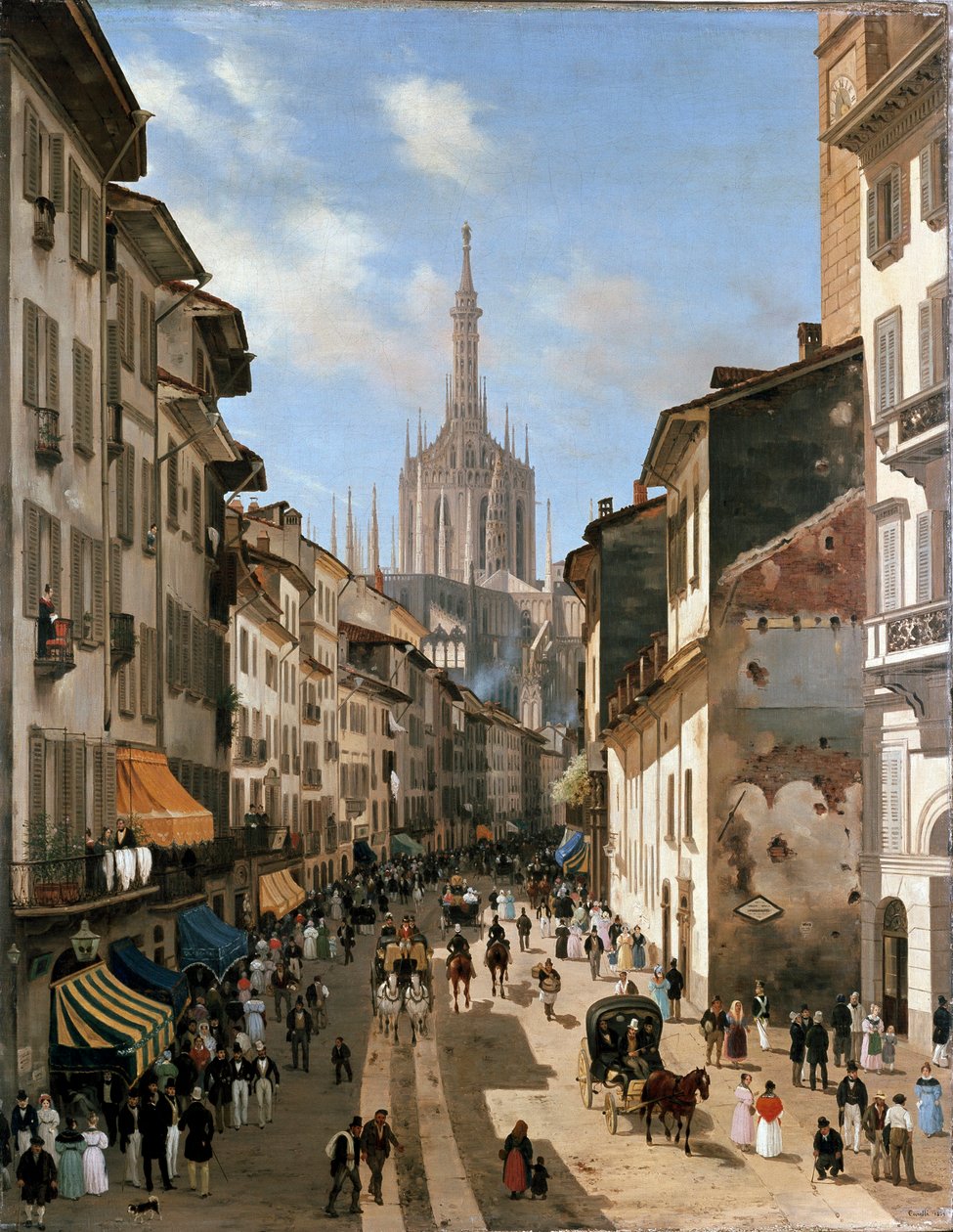 Widok na ulicę Corsia dei Servi (obraz, ok. 1839) autorstwa Giuseppe Canella