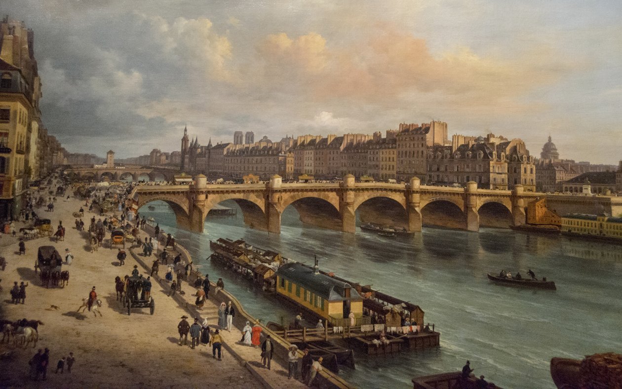 Pont-Neuf i Cité Paris 1832, 1832. autorstwa Giuseppe Canella the Elder