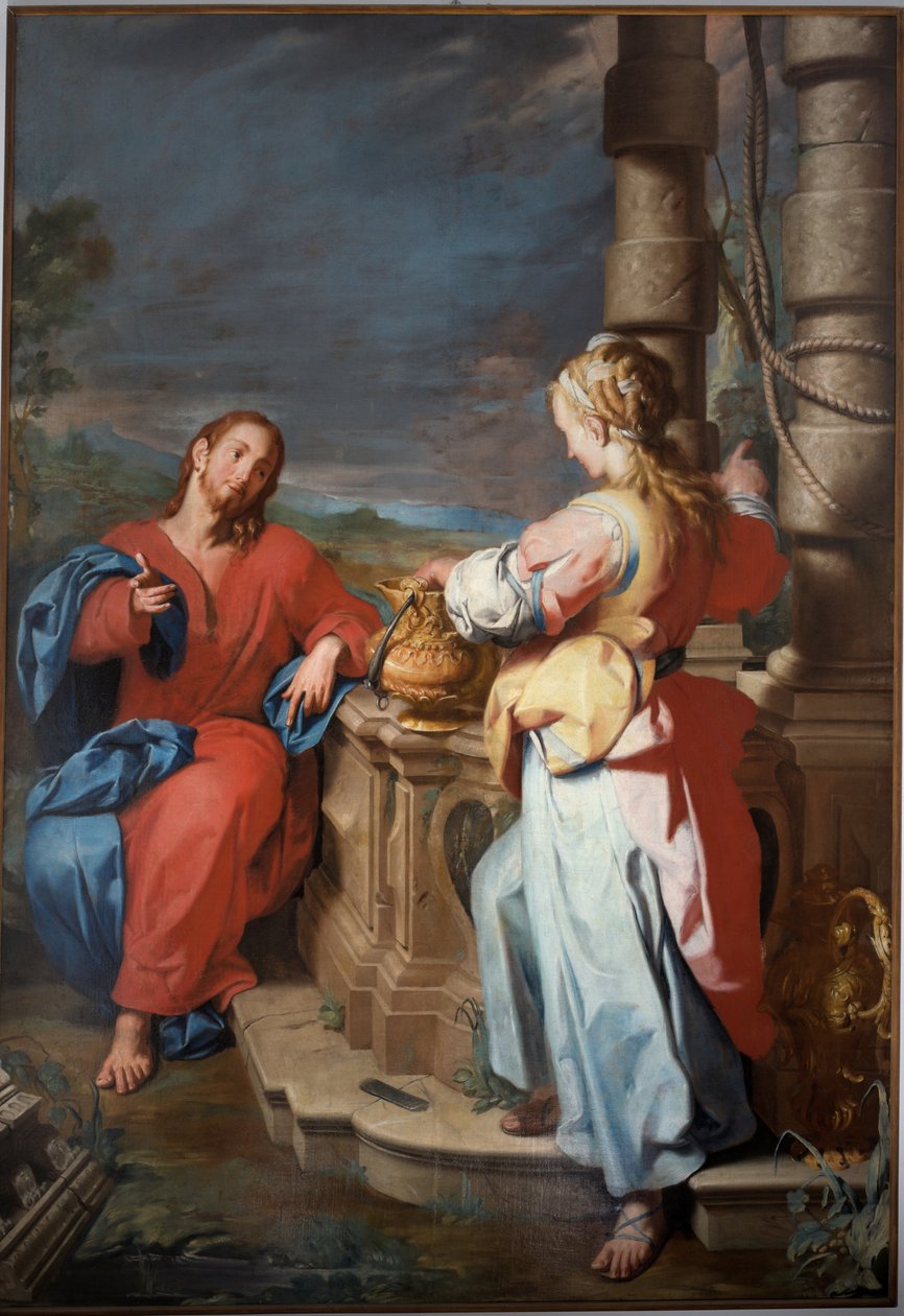 Jezus i Samarytanka, ok. 1722 (olej na płótnie) autorstwa Giuseppe Castiglione