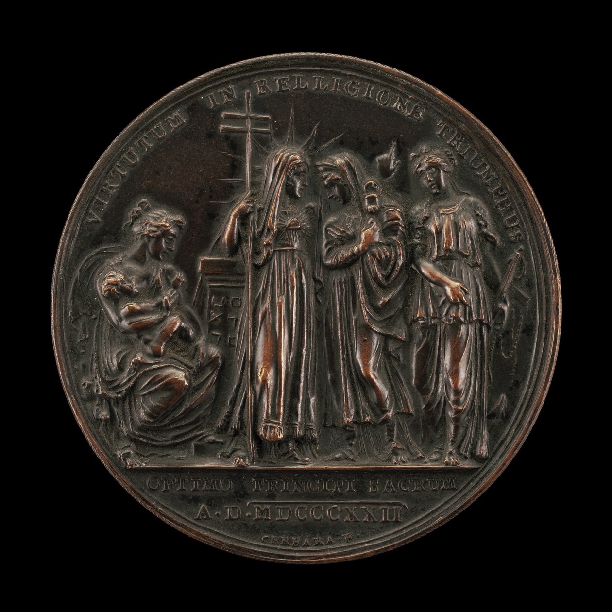Alegoria Triumfu Religii [rewers], 18221823. autorstwa Giuseppe Cerbara