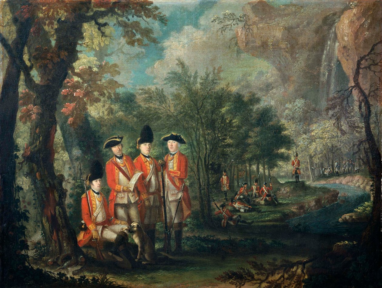 25 Pułk Pieszych na Minorce (Menorka), ok. 1771 (olej na płótnie) autorstwa Giuseppe Chiesa