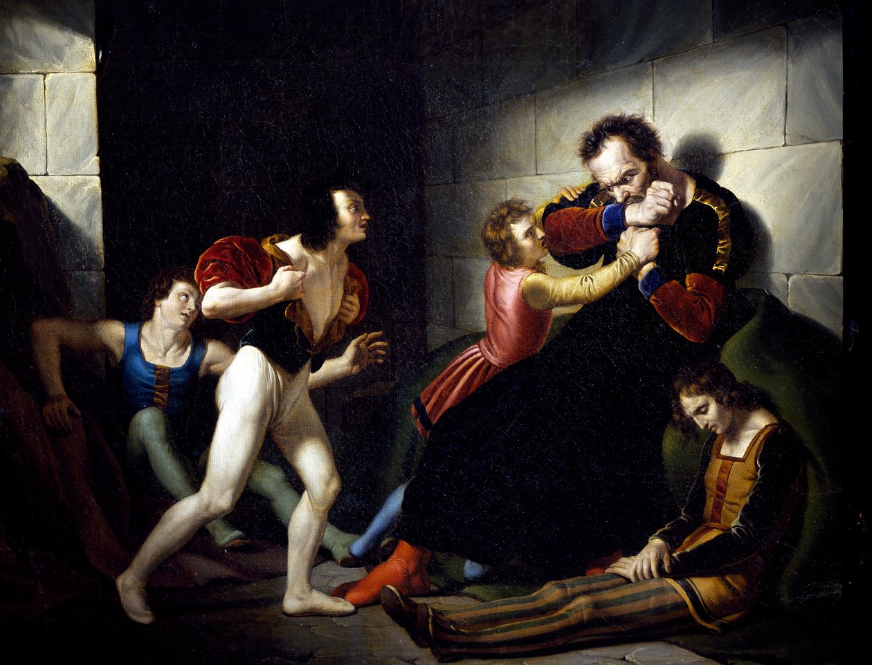 Hrabia Ugolino gryzie ręce autorstwa Giuseppe Diotti