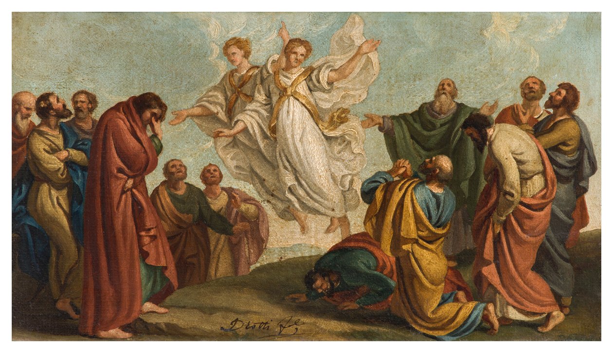 Giuseppe Diotti, Szkic, Objawienia się aniołów apostołom po wniebowstąpieniu autorstwa Giuseppe Diotti