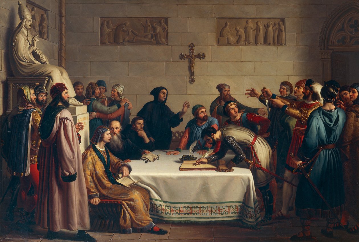 Przysięga Pontidy, 7 kwietnia autorstwa Giuseppe Diotti