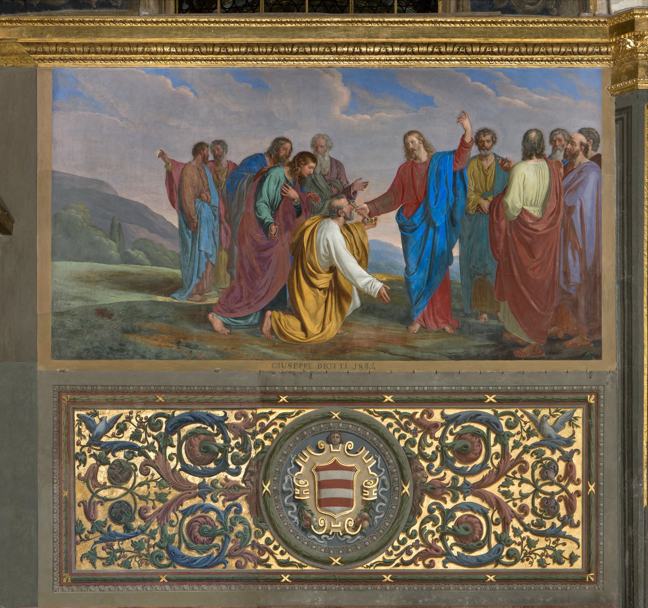 Plebania, Giuseppe Diotti, Przekazanie kluczy Pietro 1834 autorstwa Giuseppe Diotti