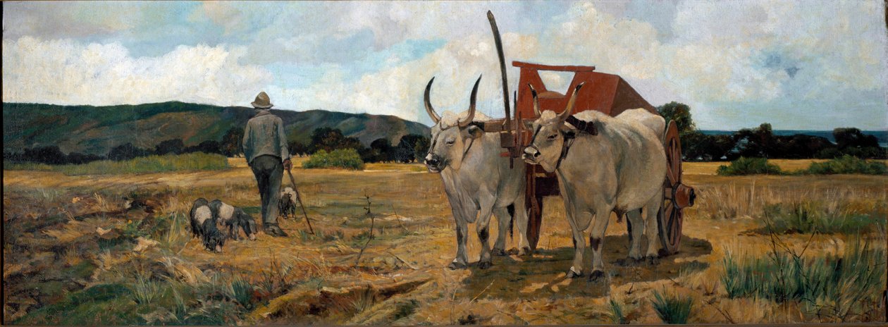 Pejzaż w Maremmie (olej na płótnie) autorstwa Giuseppe Fattori