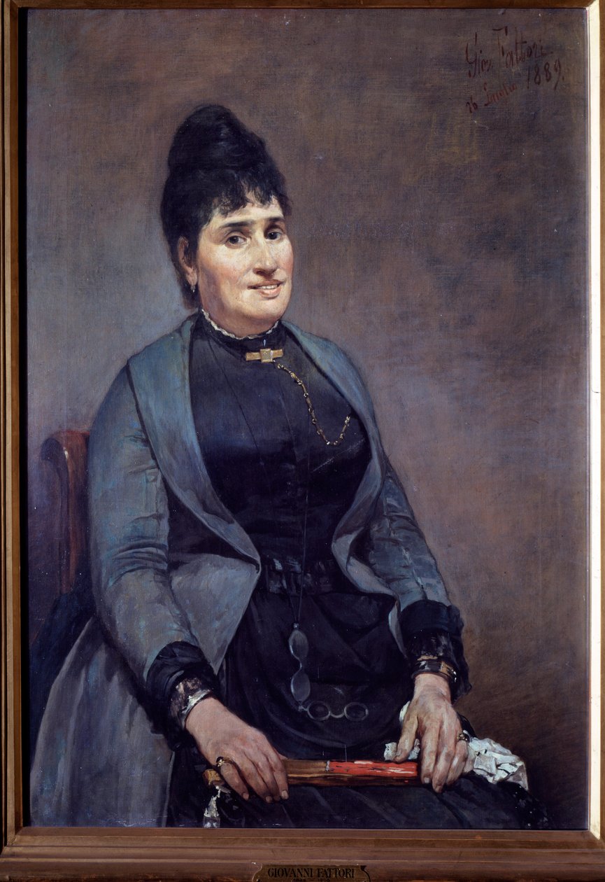 Portret kobiety (olej na płótnie) autorstwa Giuseppe Fattori