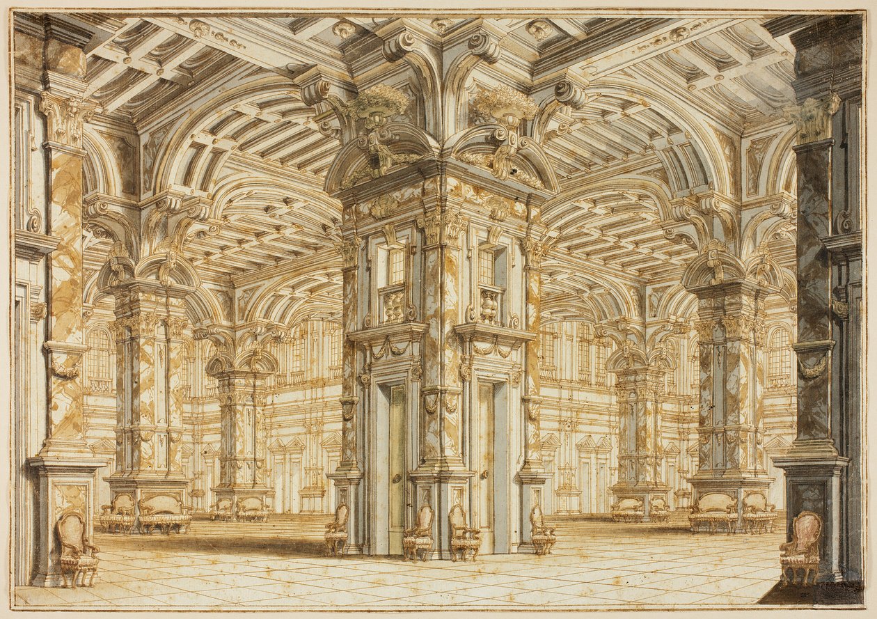 Sala festiwalowa ze sceny teatralnej autorstwa Giuseppe Galli Bibiena