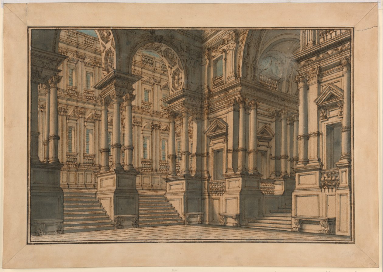 Scenografia: Wnętrze Pałacu autorstwa Giuseppe Galli Bibiena