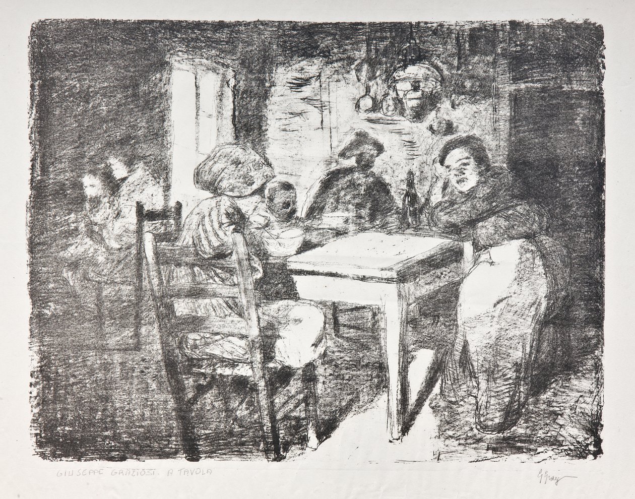 Przy stole, ok. 1907 (lito) autorstwa Giuseppe Graziosi