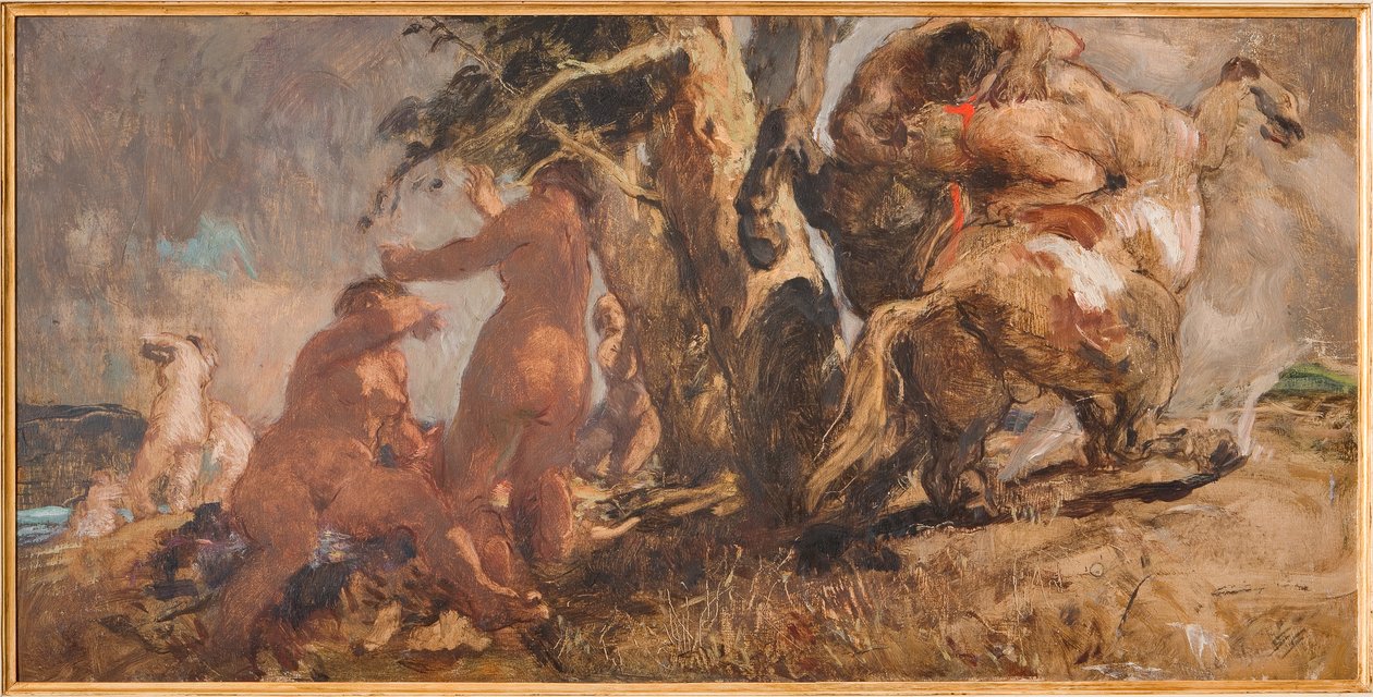 Kąpiący się i centaur (olej na sklejce) autorstwa Giuseppe Graziosi