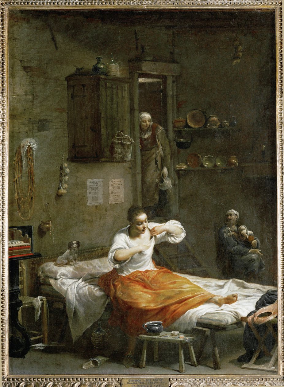 La femme a la puce - Poszukiwanie pcheł ... autorstwa Giuseppe Maria (1665 1747) Crespi