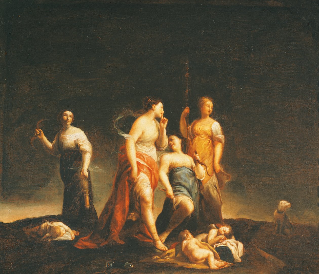 Śpiące amorki – Giuseppe Maria Crespi (1665-1747) autorstwa Giuseppe Maria (1665 1747) Crespi