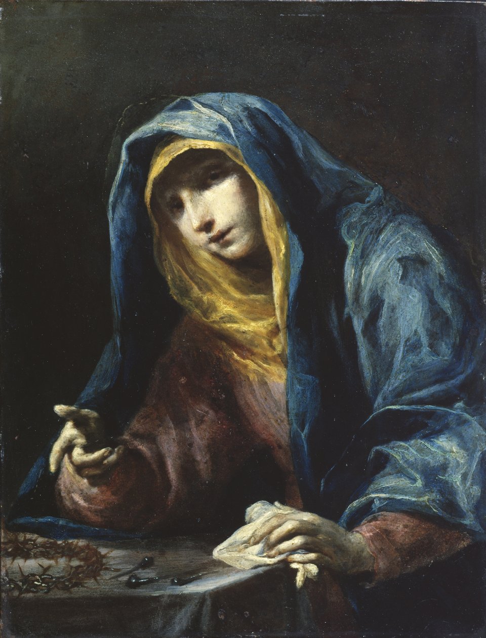 Dziewica z instrumentami męki, ok. 1730 (olej na miedzi) autorstwa Giuseppe Maria Crespi