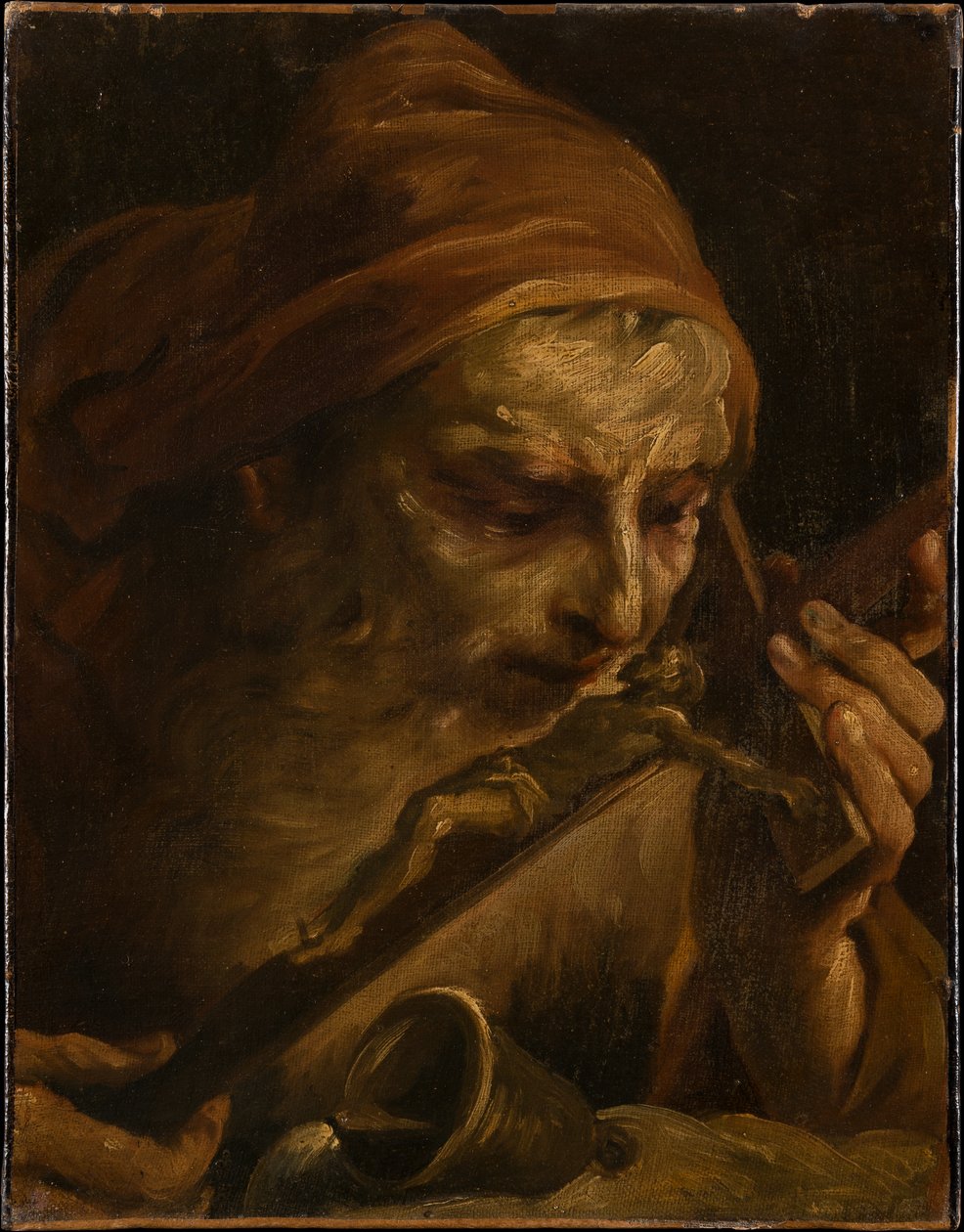 Antoni opat całujący krucyfiks autorstwa Giuseppe Maria Crespi