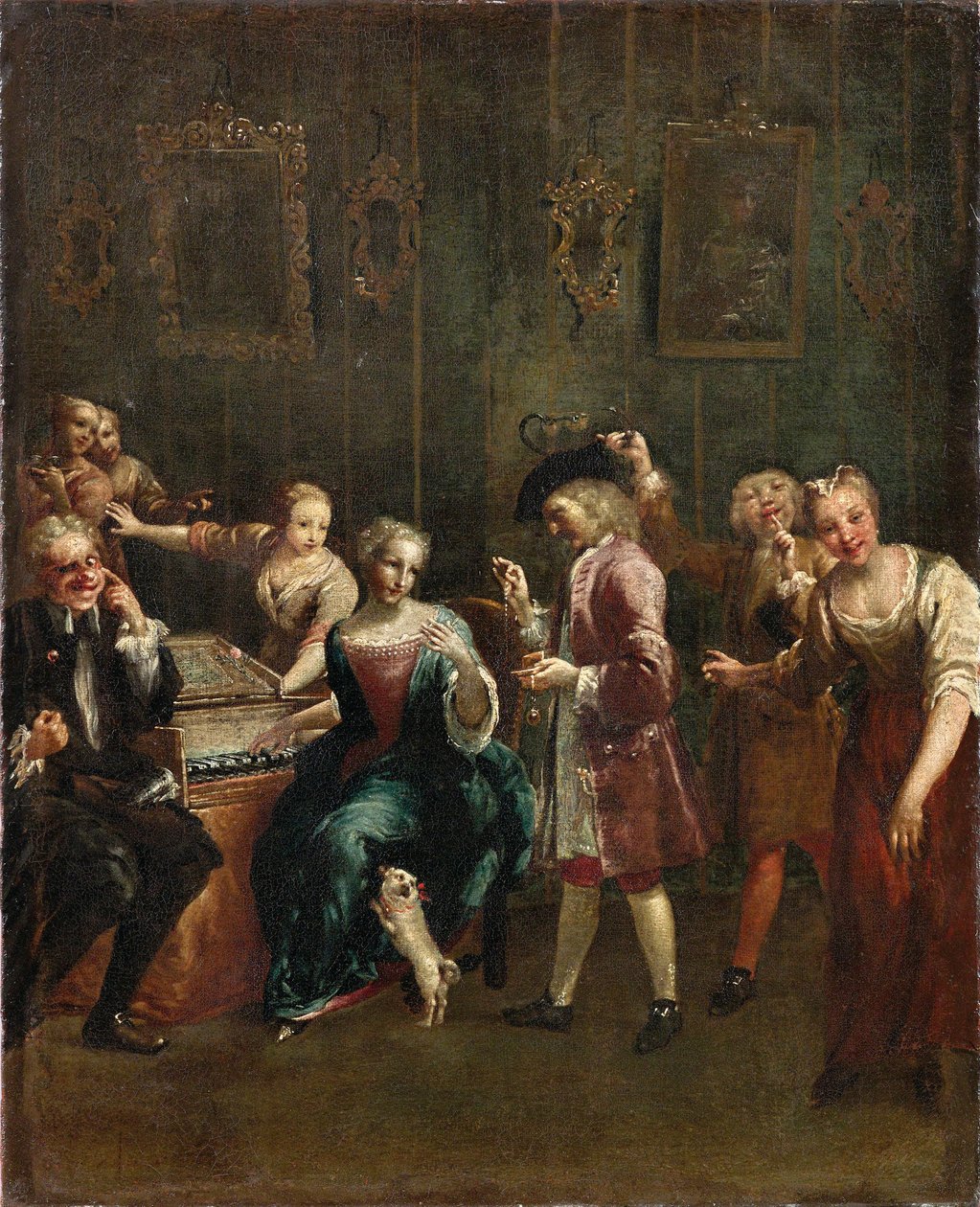 Piosenkarka w Szpinaku z Admirers, lata 30. XVIII wieku. autorstwa Giuseppe Maria Crespi