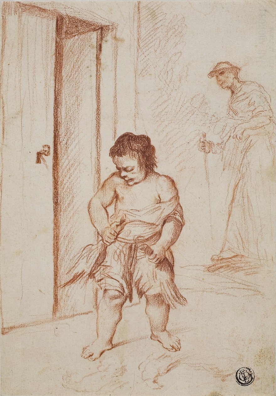 Studium dwóch postaci, 1710-15 autorstwa Giuseppe Maria Crespi