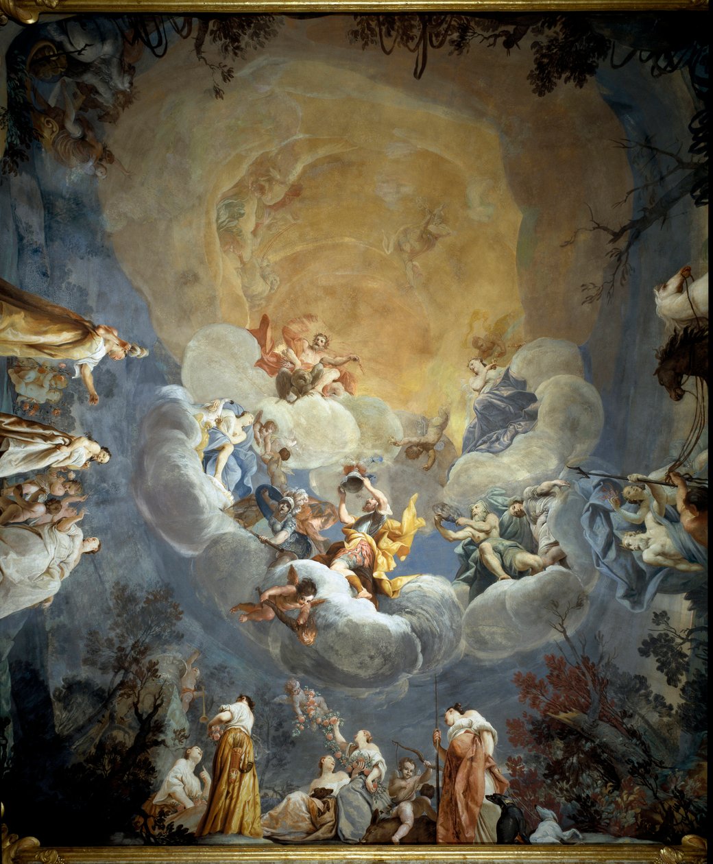 Fresk Olimpu autorstwa Giuseppe Marii Crespi dit lo Spagnolo (1665-1747) 1700-1710 Bolonia Palazzo Pepoli Campogrande autorstwa Giuseppe Maria Crespi