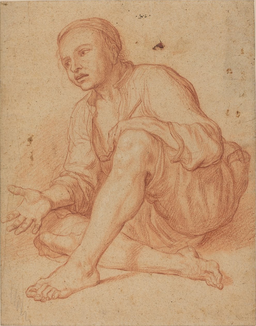 Młody chłop na ziemi [recto] autorstwa Giuseppe Maria Crespi