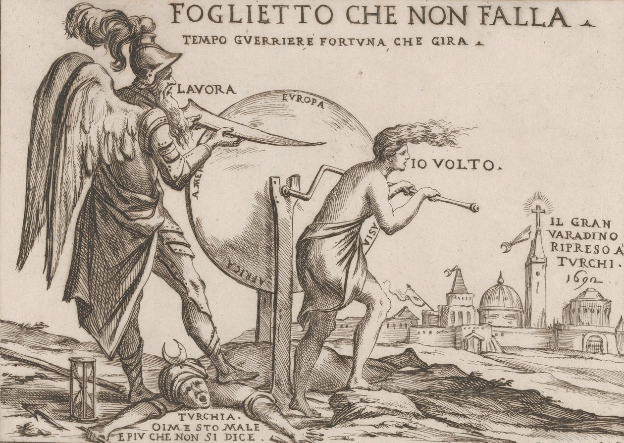 Alegoria dotycząca losów Turków, ca. 1692. autorstwa Giuseppe Maria Mitelli