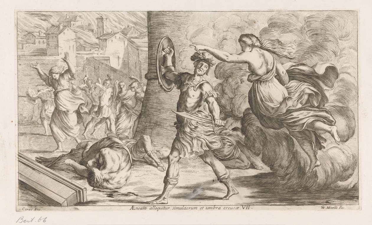 Geest van Creüsa verhitt aan Aeneas Eneasz jest adresowany obrazem i cieniem dziupli (tytuł na obiekcie) Omzwervingen van Aeneas (tytuł serii) L