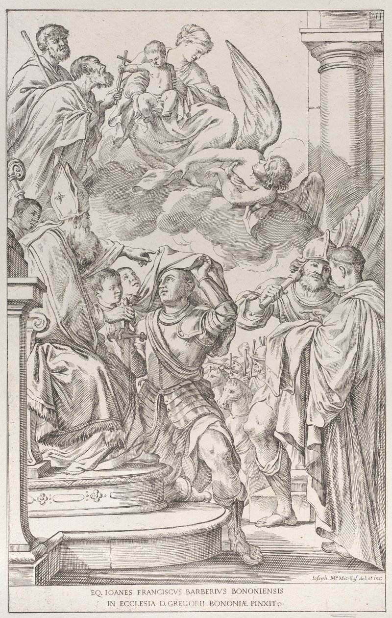 Tabliczka 11: Św. Wilhelm z Akwitanii, 1678. autorstwa Giuseppe Maria Mitelli