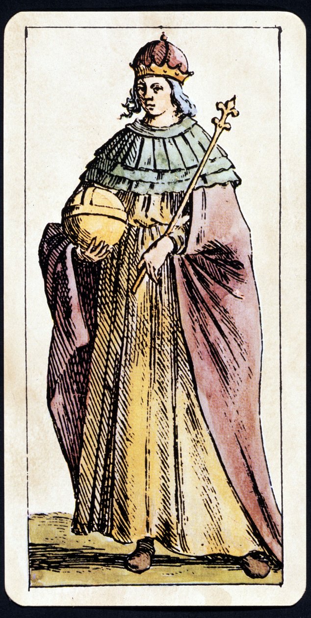 Papesse Jeanne przedstawiona na rękopisie gry Tarota przez C.M.Mitelli autorstwa Giuseppe Maria Mitelli