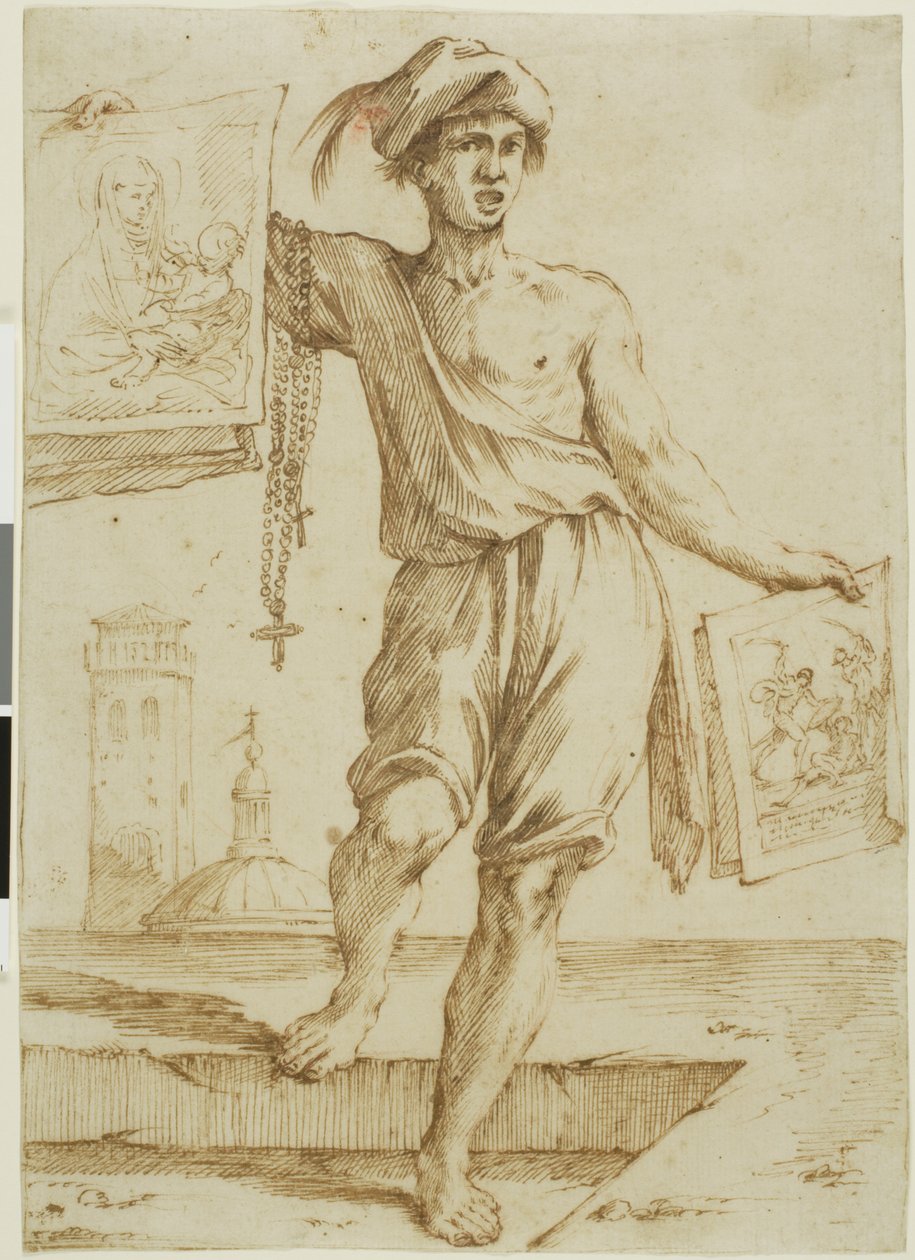 Sprzedawca różańców i świętych obrazów autorstwa Giuseppe Maria Mitelli