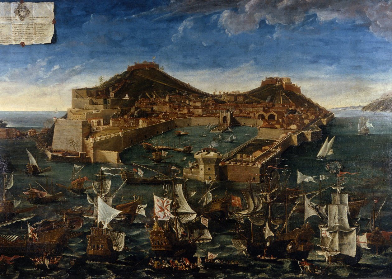 Portoferraio (Elba) (Elba), obraz G.M. Terreni autorstwa Giuseppe Maria Terreni