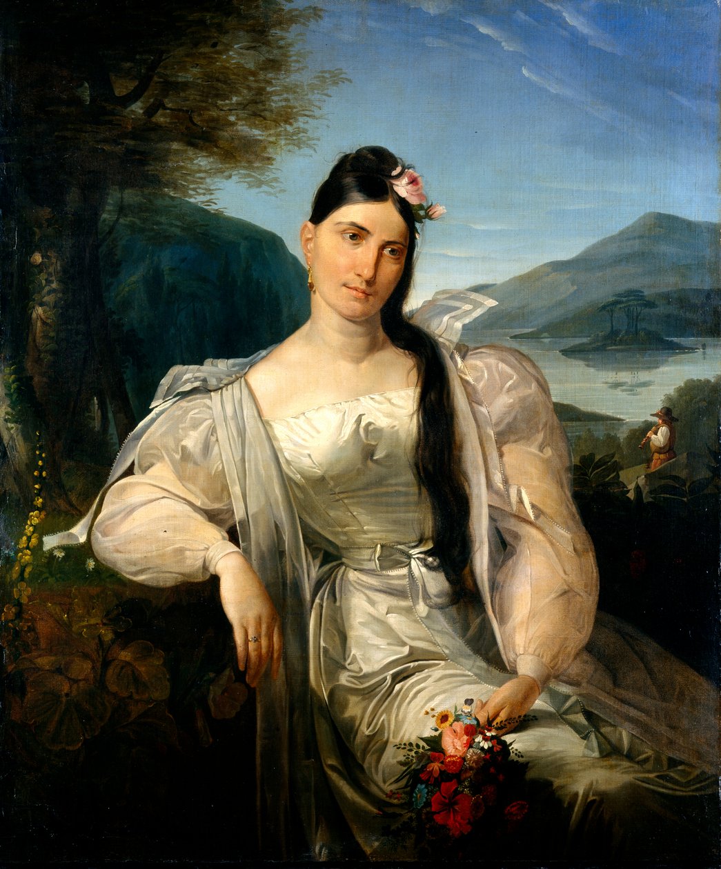 Portret piosenkarki Giuditta Pasta w stroju scenicznym „Nina lub dziewczyna doprowadzona do szaleństwa miłością” autorstwa Giuseppe Molteni