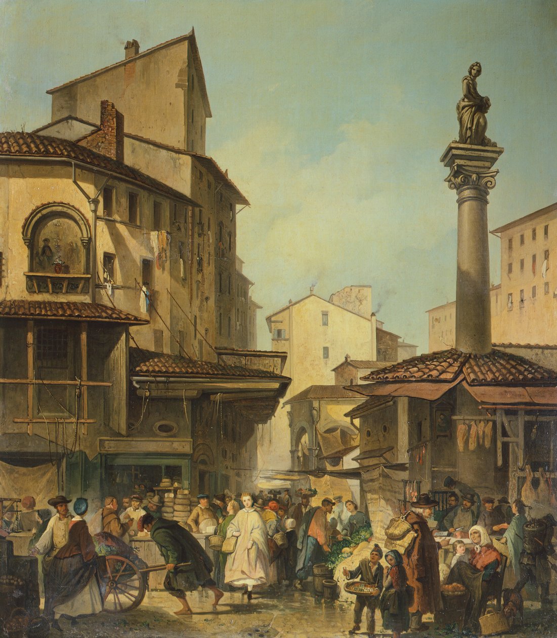 Rynek we Florencji, Giuseppe Moricci (1806-1880), Włochy autorstwa Giuseppe Moricci