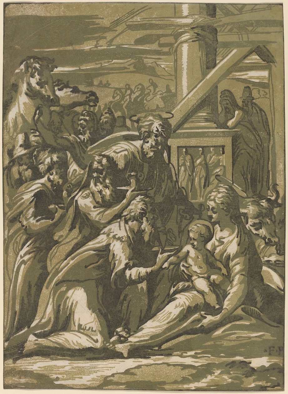 Pokłon Trzech Króli autorstwa Giuseppe Nicolo Vicentino, after Parmigianino