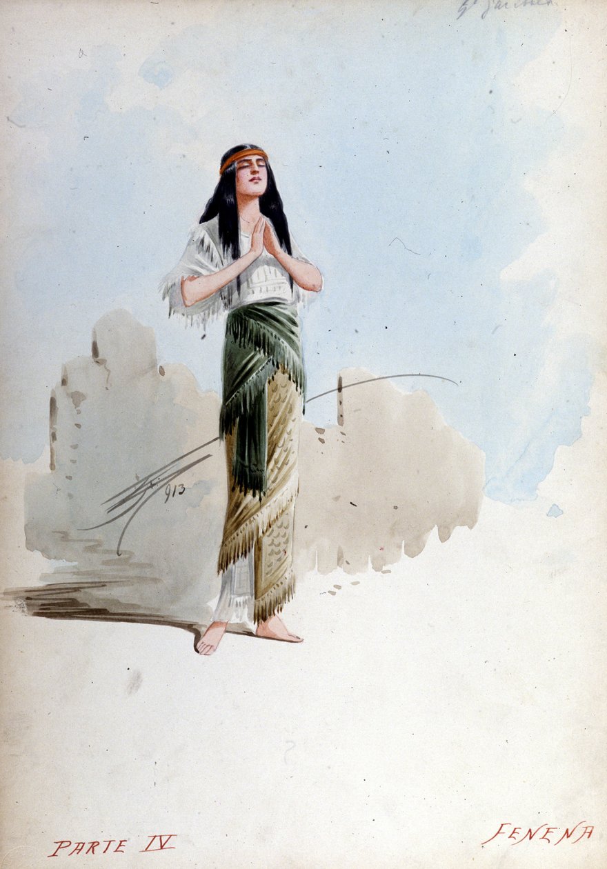 Kostium Fenena Giuseppe Palanti (1881-1946) w operze Giuseppe Verdiego (1813-1901), Nabucco po raz pierwszy nazwane Nabucodonosor Museum of the Scala autorstwa Giuseppe Palanti