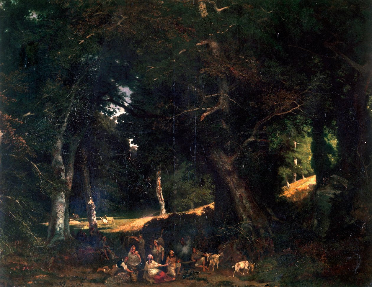 Las, namalowany przez Giuseppe Palizzi autorstwa Giuseppe Palizzi