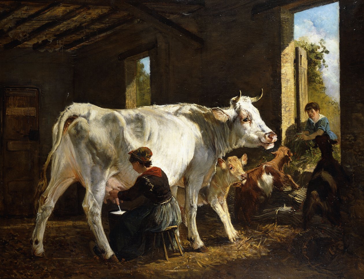 Dojenie autorstwa Giuseppe Palizzi