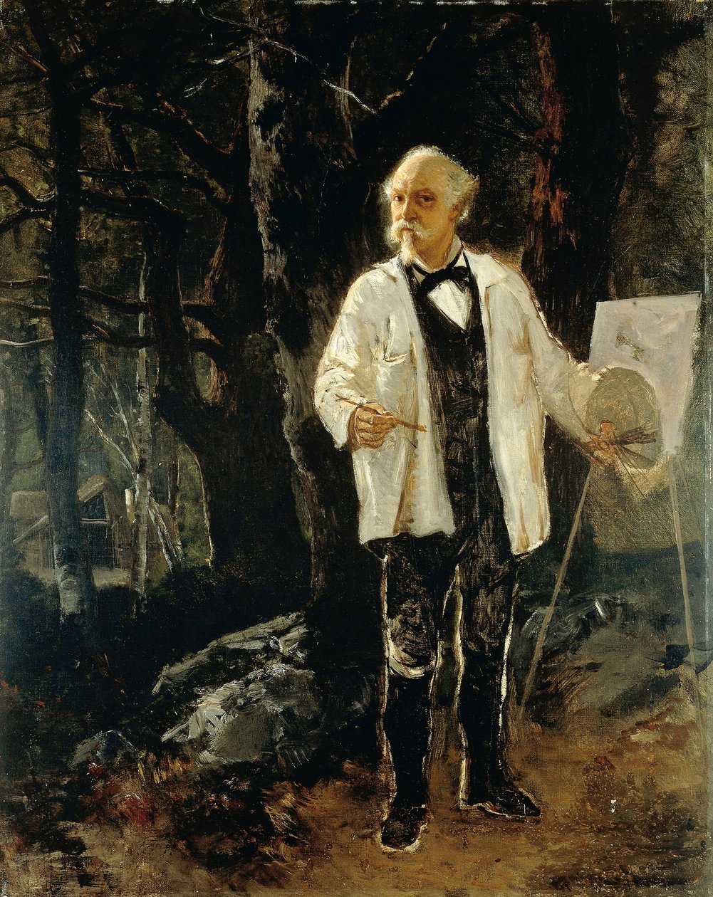 Autoportret w lesie Fontainebleau (olej na płótnie) autorstwa Giuseppe Palizzi