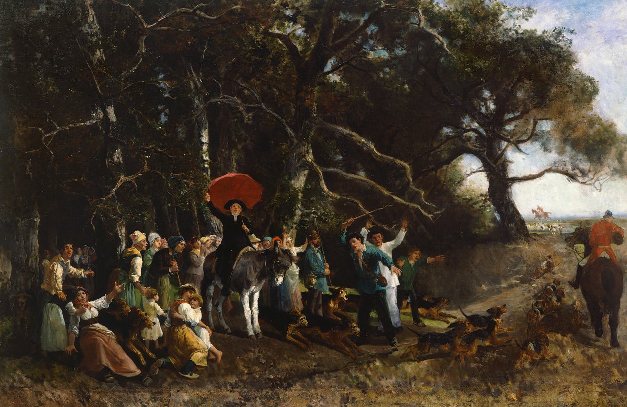 Kazanie przerwane, Giuseppe Palizzi (1812-1888), olej na płótnie autorstwa Giuseppe Palizzi