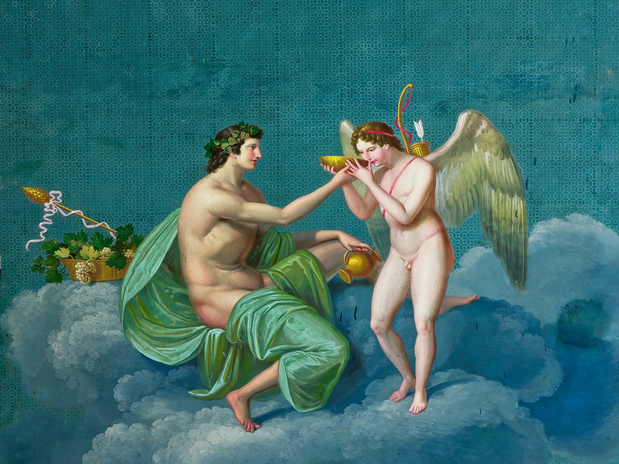 Bachus i Kupidyn, c.1830 (fresk) autorstwa Giuseppe Patania