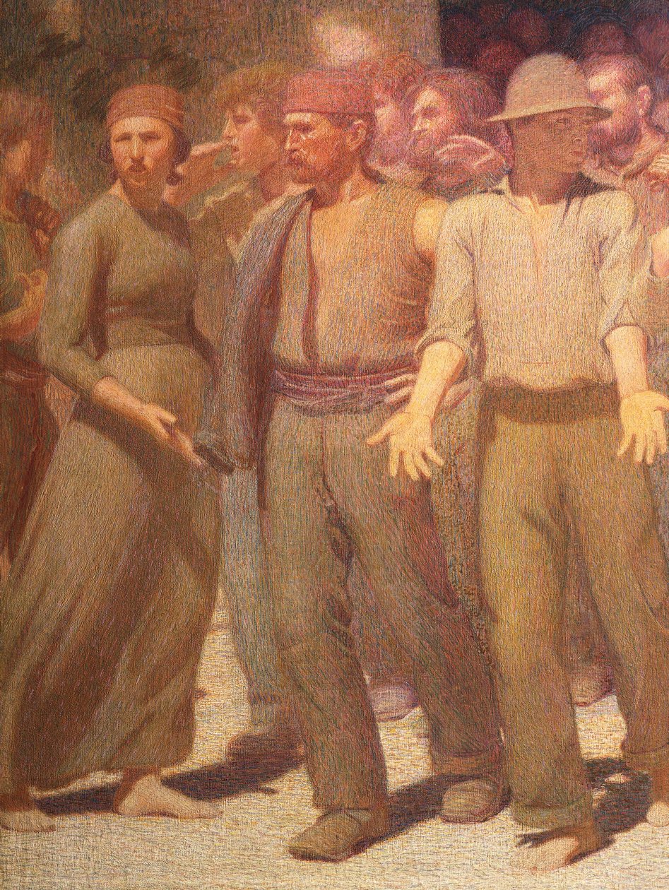 Czwarty stan, Giuseppe Pellizza da Volpedo, detal autorstwa Giuseppe Pellizza da Volpedo