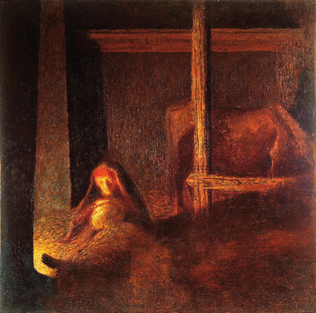 Stara kobieta w stodole autorstwa Giuseppe Pellizza da Volpedo