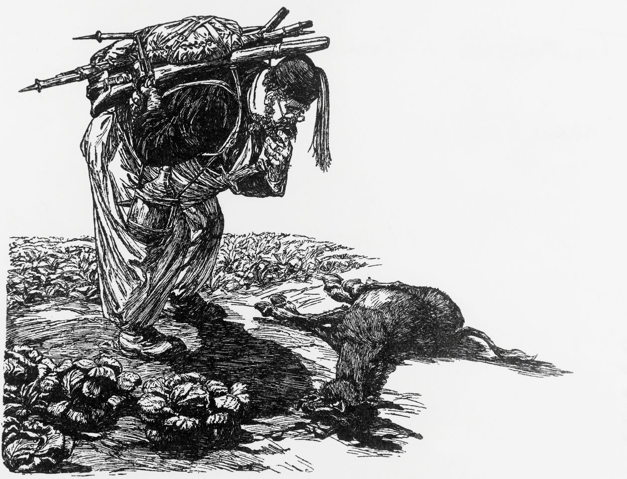 Tartarin i modlitwa za Tartarin w Alpach Alphonse Daudet, Mediolan autorstwa Giuseppe Porcheddu