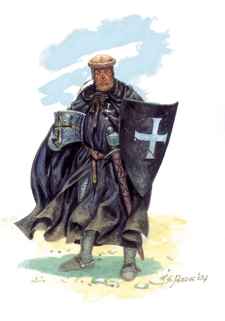 Żołnierz Zakonu Świętego Jana Jerozolimskiego (Szpitalników) - Rycerze Szpitalnicy (Rycerze św. Jana) - autorstwa Giuseppe Rava