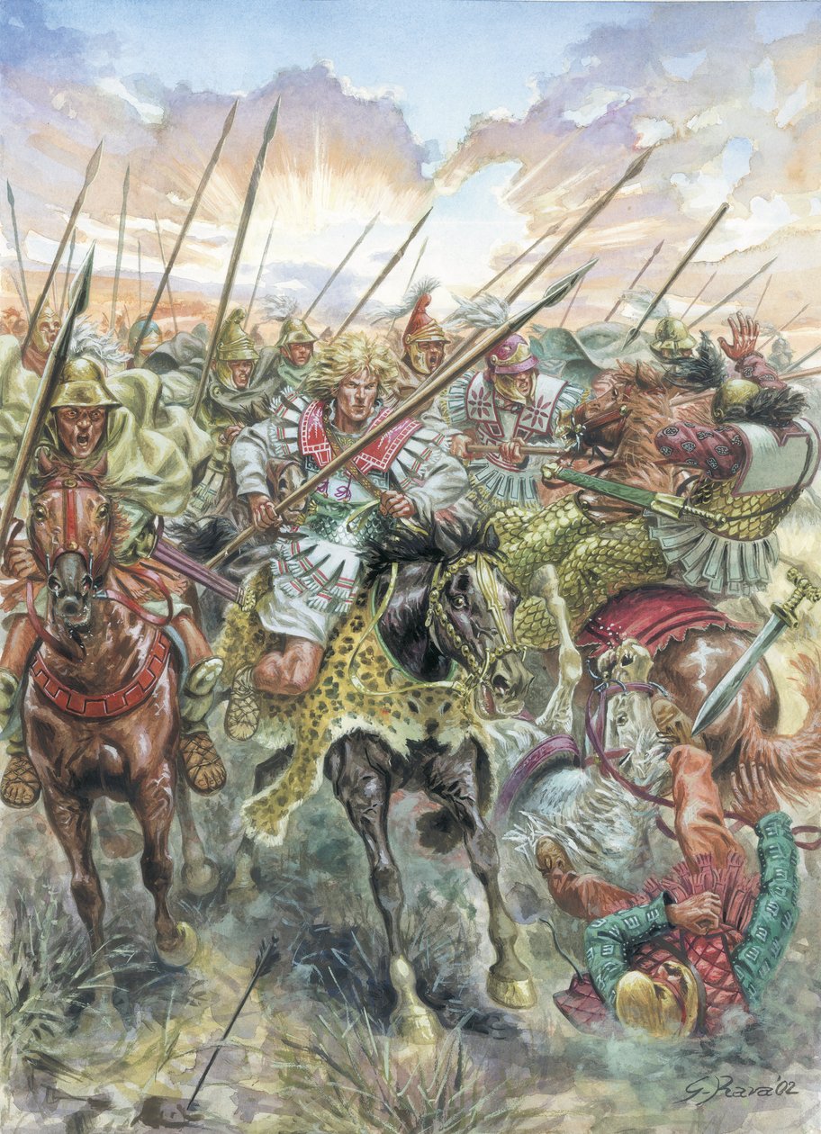 Aleksander Wielki prowadzący swoją armię autorstwa Giuseppe Rava