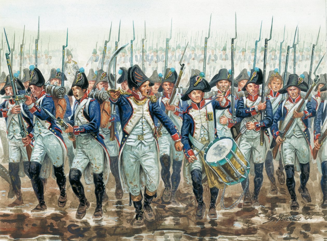 First empire: infantry de line francaise en 1805 - Pierwsze imperium: francuska piechota liniowa w 1805 roku - Ilustracja Giuseppe Rava autorstwa Giuseppe Rava
