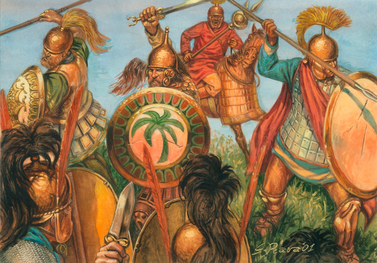 Wojna punicka: ciężka piechota Kartagińczyków - Wojna punicka: piechota starożytnej Kartaginy Ilustracja Giuseppe Rava autorstwa Giuseppe Rava