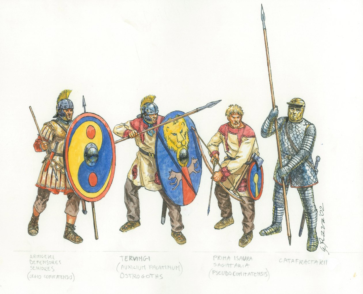 Armia rzymska: legionowy łucznik pomocniczy i katafrakt autorstwa Giuseppe Rava