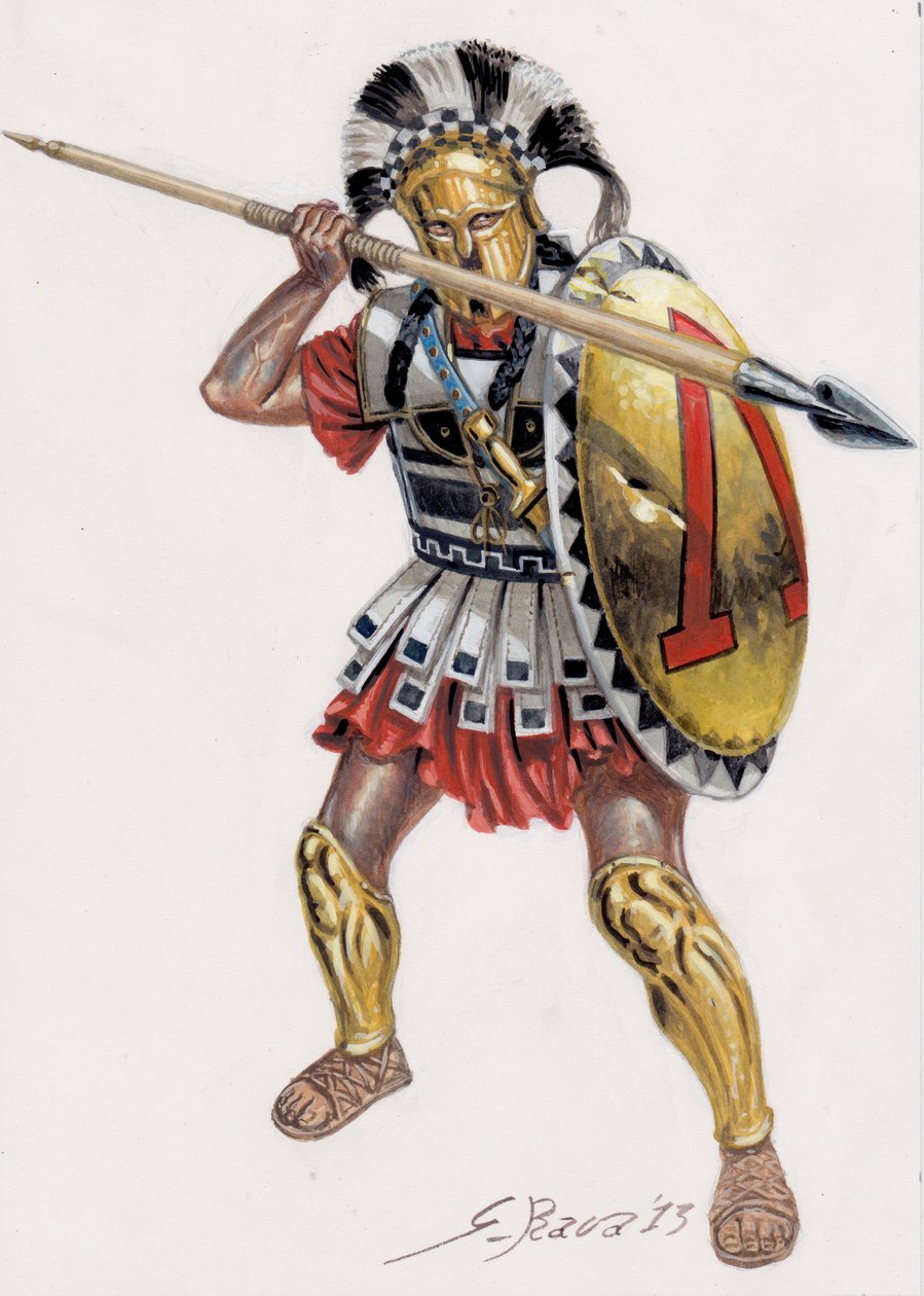 Spartański hoplita autorstwa Giuseppe Rava